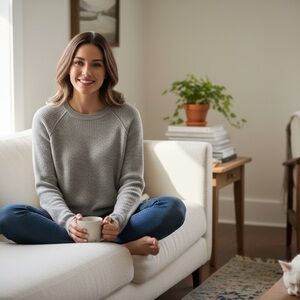Sundance 100% Cashmere Waffle Knit Sweater Soft Gray XS ✨✨